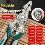 Foldable Wire Stripper – Multi-Function Crimping & Winding Tool with Pulley Design