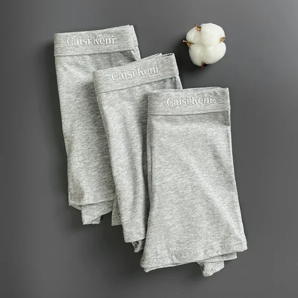 Men’s Cotton Boxer Briefs – Comfortable Mid-Waist in Grey & Light Grey