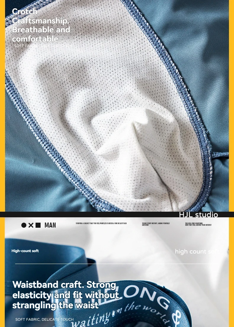 3PCS/Pack Luxury Ice Silk Satin-like Boxers