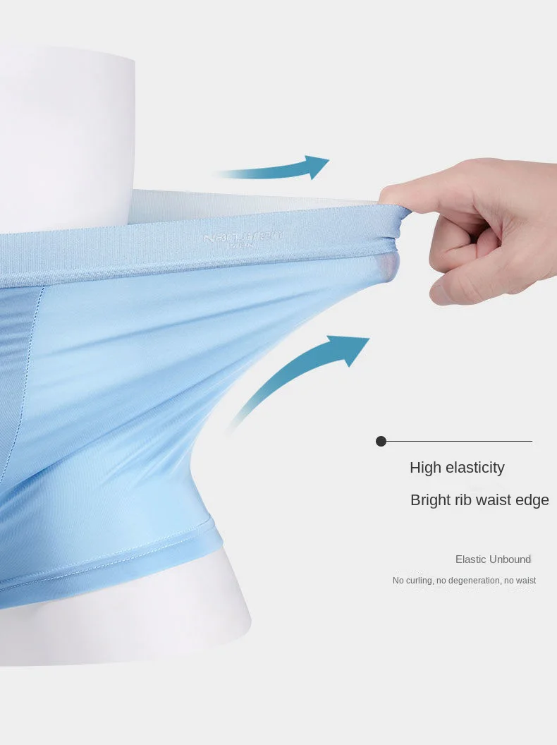 4pcs Boxer Shorts Men's Ice Silk Underwear