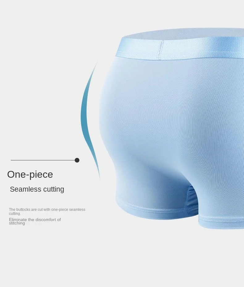 4pcs Boxer Shorts Men's Ice Silk Underwear