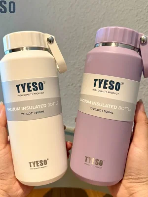 Tyeso Termoflaske med Håndtak – Stor, Isolert Sportsflaske