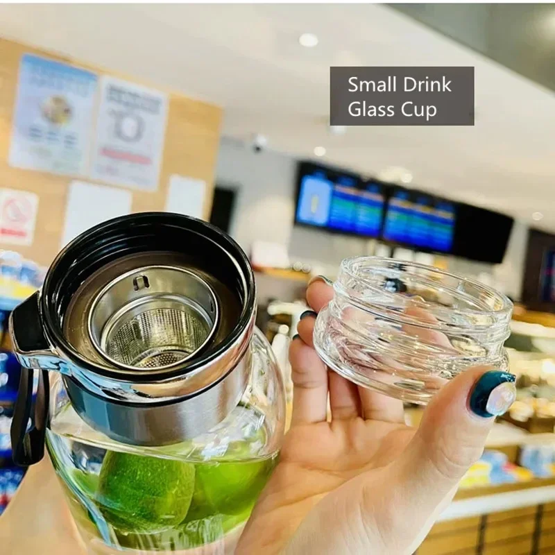 750/1000 ml Transparent Drikkekopp i Borosilikatglass