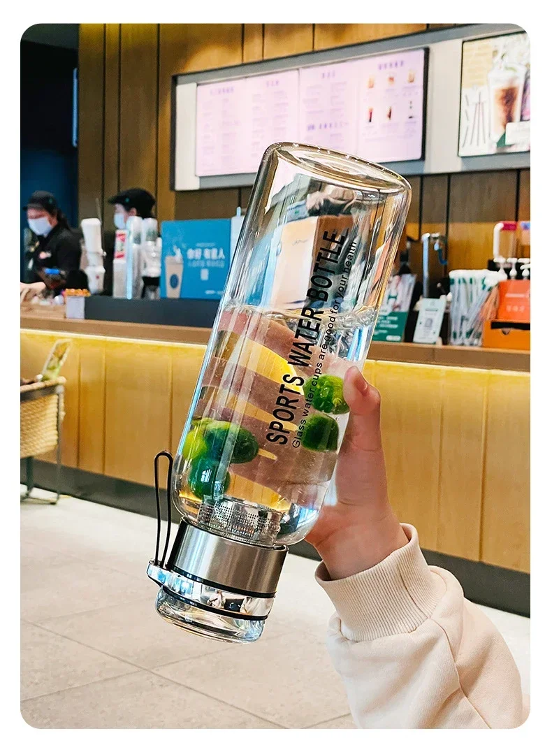750/1000 ml Transparent Drikkekopp i Borosilikatglass