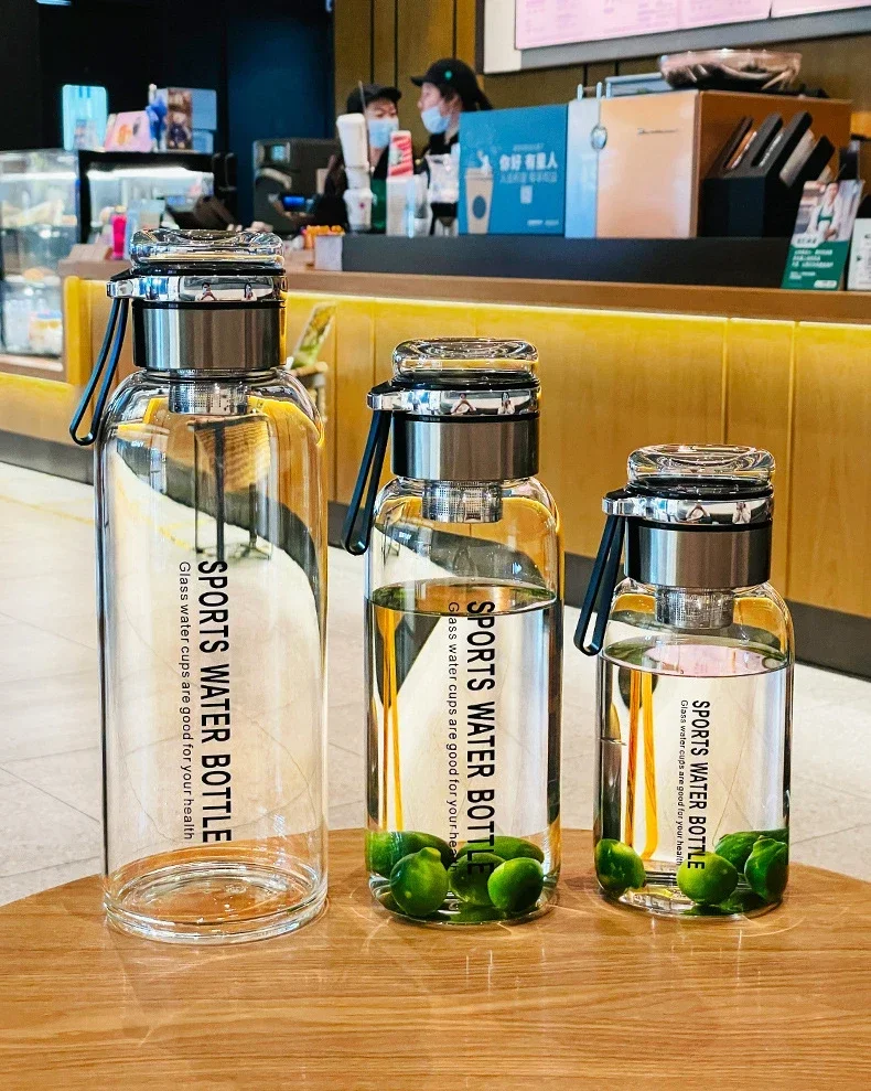 750/1000 ml Transparent Drikkekopp i Borosilikatglass