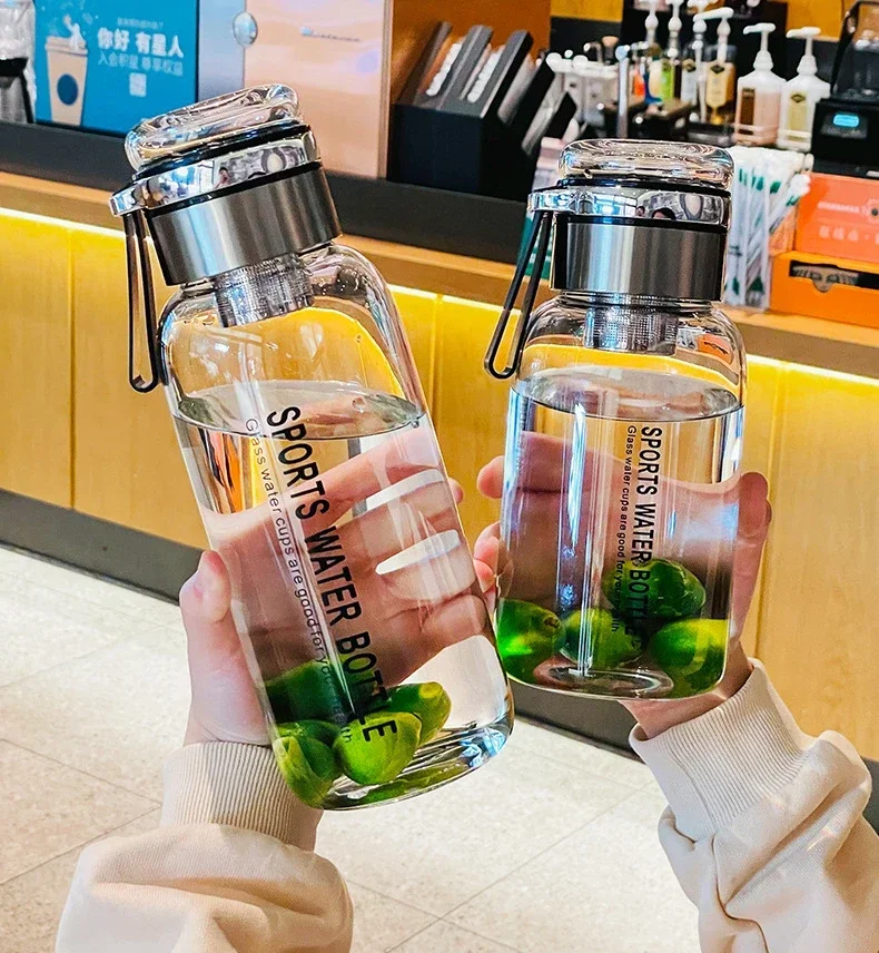750/1000 ml Transparent Drikkekopp i Borosilikatglass