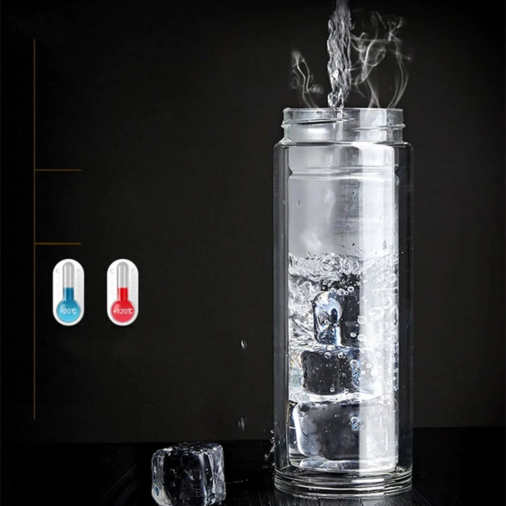 300/400 ml Dobbelvegget Glassflaske med Tesil
