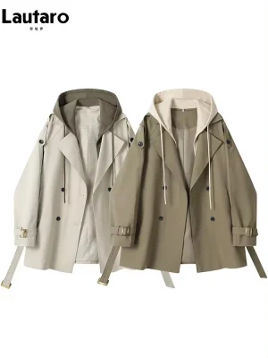 Lautaro casual trenchcoat dame – dobbelspent, belte, løstsittende