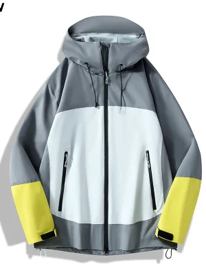 JNLN unisex softshelljakke – vanntett hettejakke for fotturer, camping og klatring, sporty og casual