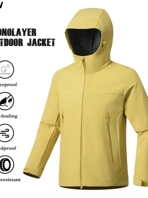 JNLN unisex vanntett vindjakke – vindtett regnjakke for turgåing, klatring og utendørs sport