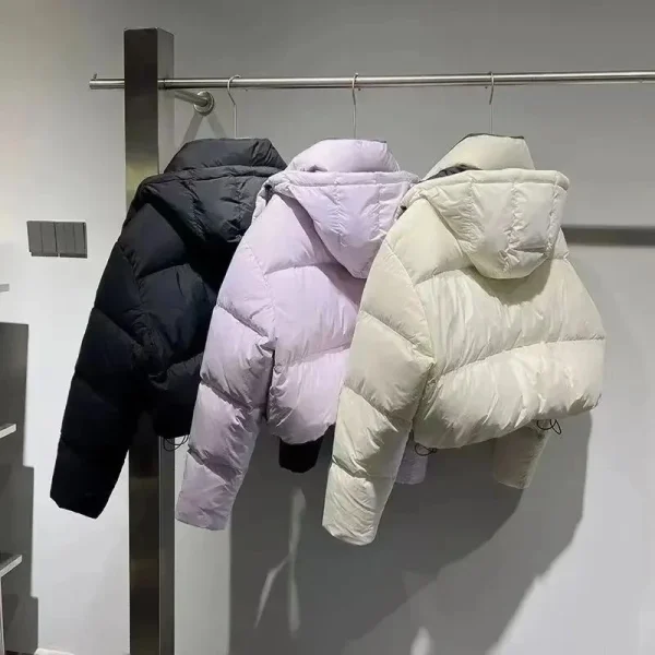 Dame Dunjakke – Kort, Varm og Elegant Vinterjakke i Duncotton, Enkel og Allsidig Stil