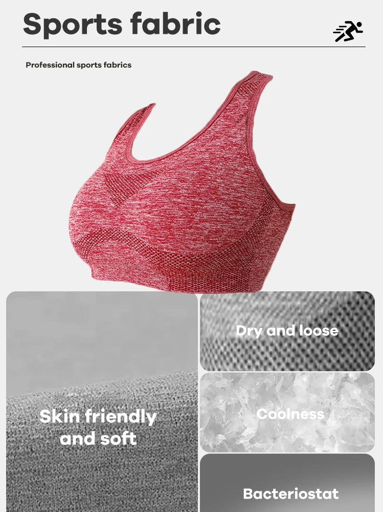 Soutien-gorge Push-Up Femme – Respirant, Sans Armature, Sport Yoga Fitness