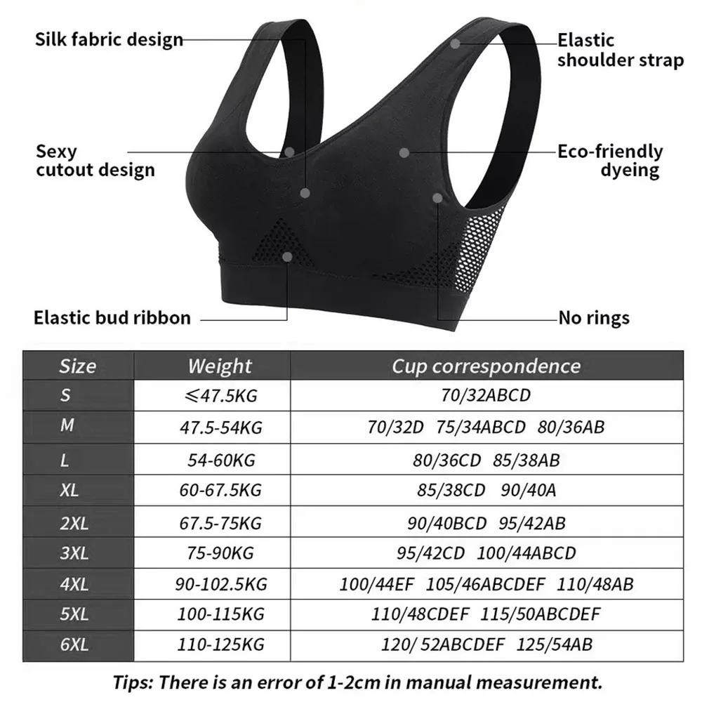 Seamless Mesh Sports Bra – Wireless, Shockproof, Plus Size Yoga Crop Top