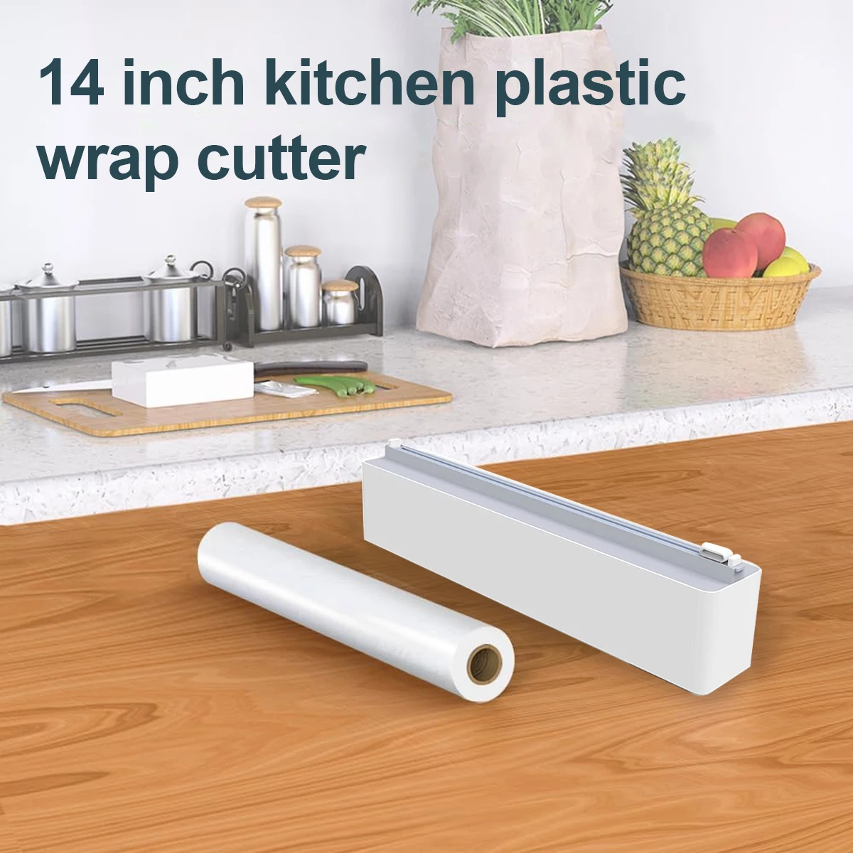 Leeseph magnetisk plastfilmdispenser med skyvekniv