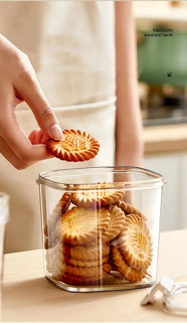 Vacuum Sealed Tank Coffee Beans Vacuum Jar Kitchen Cereals Storage Box Airtight Container Moisture-Proof Sealed Canister for Tea