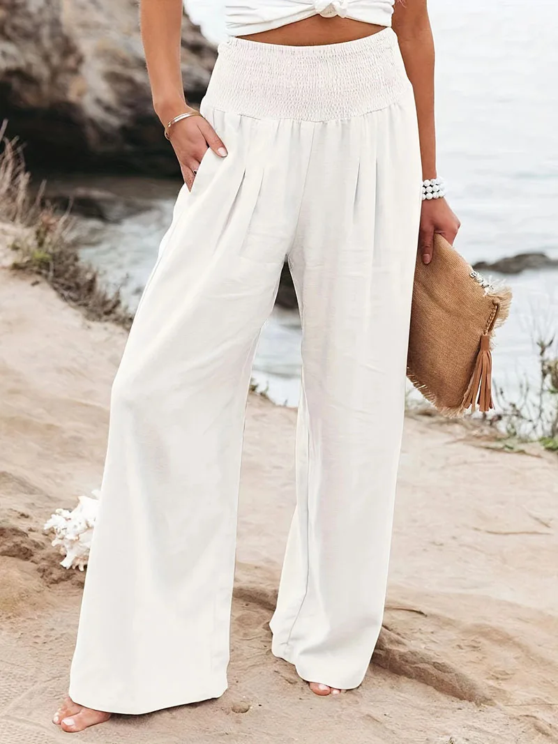 Komfortable Mid Waist Lange Casual Bukser