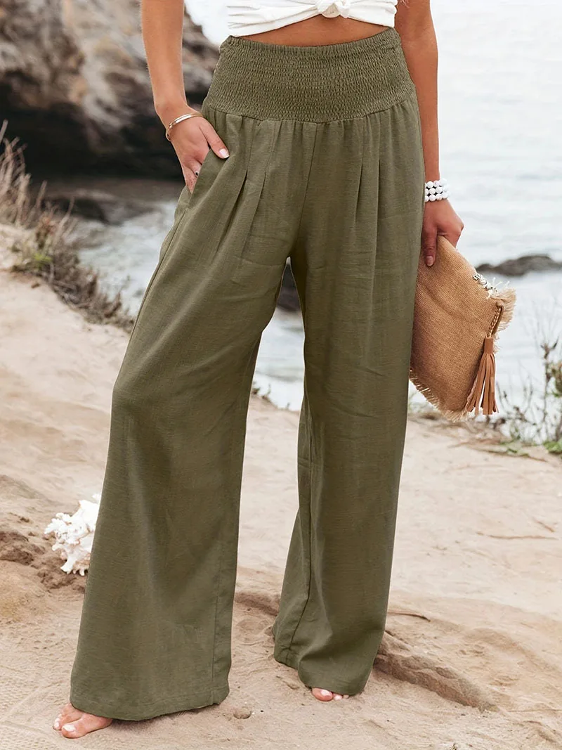 Komfortable Mid Waist Lange Casual Bukser