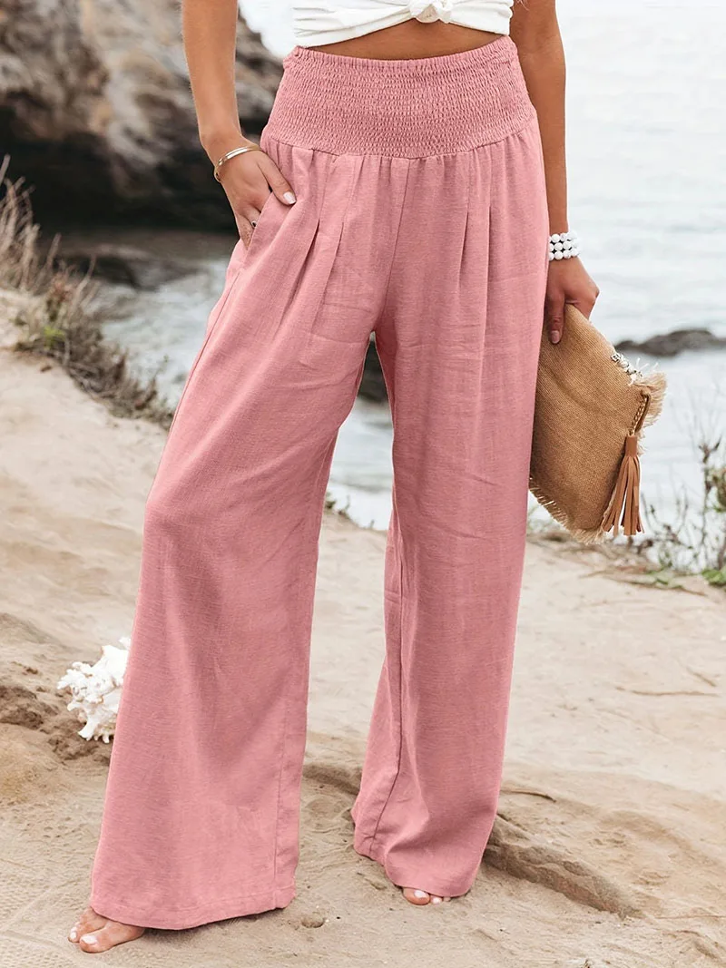 Komfortable Mid Waist Lange Casual Bukser