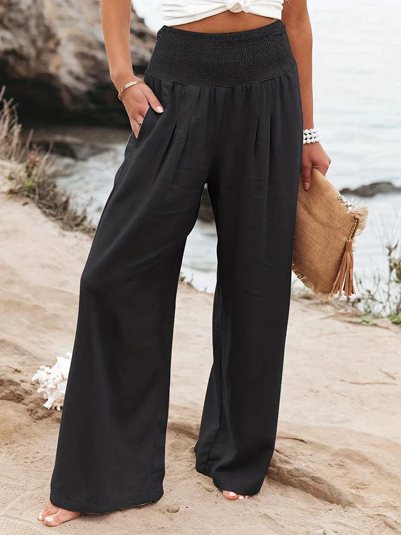 Komfortable Mid Waist Lange Casual Bukser