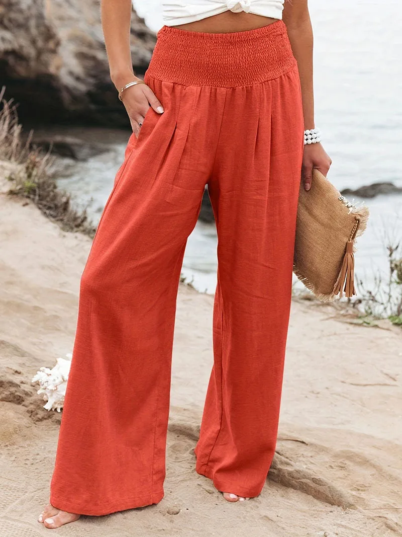 Komfortable Mid Waist Lange Casual Bukser