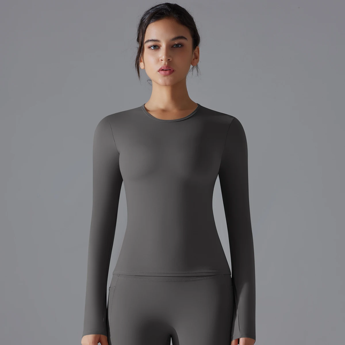 Langermet Yoga Topp Dame – Pustende og Elastisk Treningsgenser