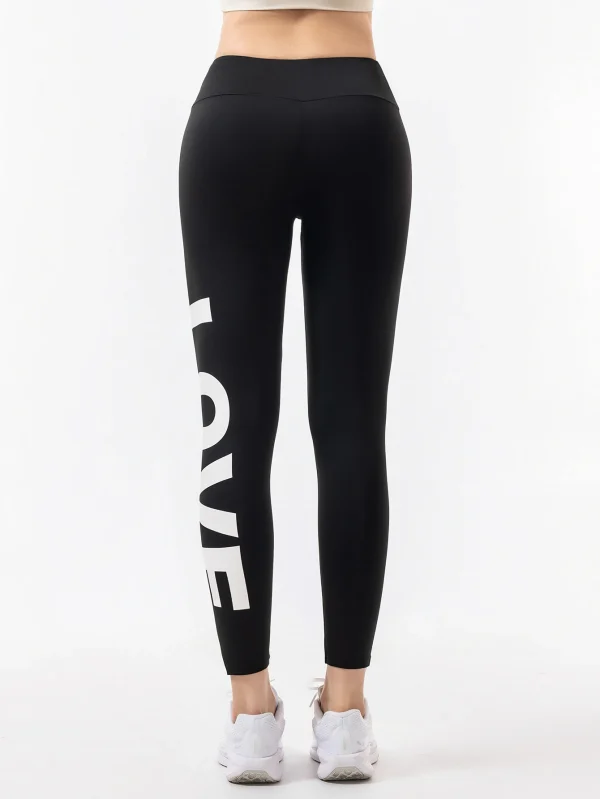 2025 Dame Leggings – Høytlivs Tynne Sportstights med Bokstaver
